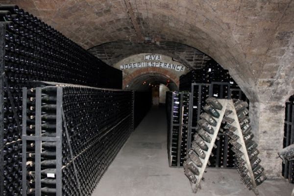 Cava being made in the depths of a Spanish cave
